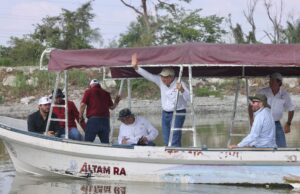 Supervisa Américo trabajos de dragado en lagunario de Tamaulipas