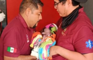 “Aterriza cigüeña” en Escobedo; brigadistas reciben a bebé